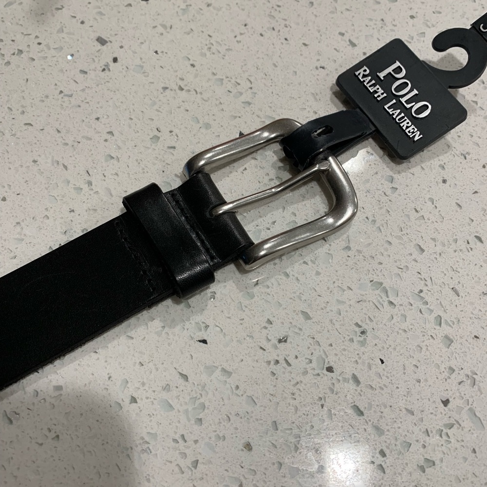 Polo Ralph Lauren Black Leather Belt - 36